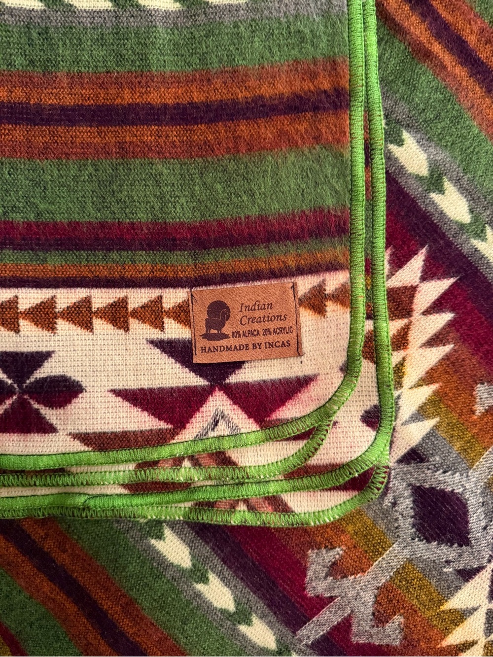 Handmade Alpaca blanket reversible
